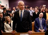 El primer ministro israelí, Benjamín Netanyahu, en el tribunal de Tel Aviv.