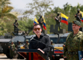 Daniel Noboa en el Fuerte Militar Chacras, ubicado en Machala, en la provincia de El Oro.