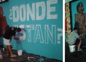 Indignación. En las calles Loja y Rocafuerte del centro de Guayaquil, se pintó un mural que hace referencia a la indignación ciudadana por la desaparición de los menores.