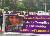 Concentración por justicia para María Belén Bernal, víctima de femicidio, en septiembre del 2022.