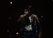 e Bad Bunny en su concierto de cierre de la gira "Most Wanted Tour", en el coliseo de Puerto Rico, en San Juan (Puerto Rico).