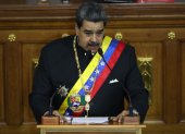 El presidente de Venezuela, Nicolás Maduro, ofrece un discurso ante la Asamblea Nacional.