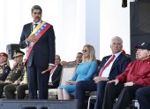 El presidente de Venezuela, Nicolás Maduro, junto a sus pares de Cuba, Miguel Díaz-Canel (c) y de Nicaragua, Daniel Ortega (d).