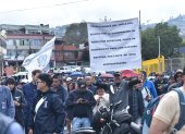 Los trabajadores de la Empresa de Pasajeros realizaron una protesta para exigir mejoras laborales