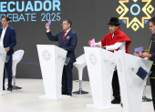 En el debate presidencial 2025, Leonidas Iza y Pedro Granja, entre otros.