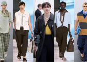 Atuendos masculinos en las pasarelas de Fendi y Hermes Verano 2025.