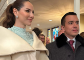 Lavinia Valbonesi y Daniel Noboa en Estados Unidos.