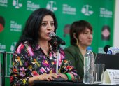 La subdirectora de programas en Ecuador de Planned Parenthood Global, Paulina Ponce, habla en una rueda de prensa este miércoles 22 de enero en Quito.