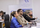 El consejero del CPCCS, Augusto Verduga, en sesión del Pleno.