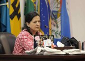 Rosario Parra, quien fue pareja del fotógrafo Julio García, participa en una audiencia ante la Corte Interamericana de Derechos Humanos (CorteIDH).