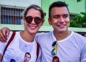 Agenda. La esposa del presidente y candidato Daniel Noboa se ha sumado a los actos de campaña.