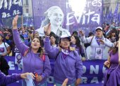 Mujeres participando en una movilización contra la violencia machista, en Buenos Aires (Argentina).