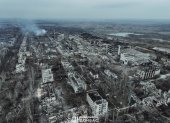 Edificios muy dañados en Chasiv Yar, región de Donetsk, en medio de la invasión rusa de Ucrania.
