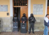 La Fiscalía allanó las oficinas del Municipio de Riobamba.