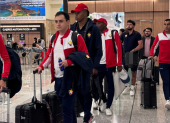 Los jugadores de El Nacional llegan a Bolivia para su debut en la Copa Libertadores 2025 contra Blooming.