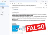 El correo, calificado como fraudulento, invita a votar por cierta candidata a la presidencia.