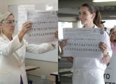 Anabella Azín (izquierda) es también candidata a asambleísta nacional. Lavinia Valbonesi (derecha) es la primera dama del Ecuador.)