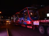 Cinco unidades de trolebuses 100% eléctricos llegaron la noche de este miércoles a Quito