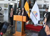 La presidenta de la Asamblea Viviana Veloz se pronunció este 18 de febrero de 2025.
