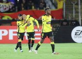 Joaquín Valiente (i) y Byron Castillo (c) y Gustavo Vallecilla de Barcelona fueron las variantes destacadas de Segundo Castillo en Barcelona SC ante El Nacional