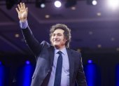 El presidente de Argentina, Javier Milei, llega para hablar el último día de la Conferencia de Acción Política Conservadora (CPAC) anual en National Harbor, Maryland.