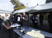 El ministro de Defensa, Giancarlo Loffredo, habló de las características y expuso los chalecos antibalas para las Fuerzas Armadas.