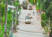 El ECU-911 reportó acumulación de agua en Cuatro Esquinas, en el cantón Portoviejo, este miércoles 5 de marzo del 2025.