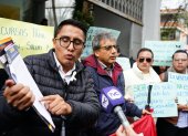 Andrés Quishpe, presidente de la UNE, acudió a la Unidad de la Familia en Quito.