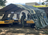 En cada base militar pernoctan 54 efectivos militares, quienes utilizan carpas conocidas como "cintelas"