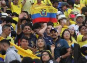 La hinchada de Ecuador cerca de festejar una nueva clasificación al Mundial.