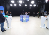 En el debate presidencial se enfrentaron Luisa González y Daniel Noboa.