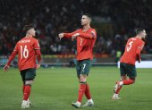 Cristiano Ronaldo anotó uno de los cinco goles para Portugal en el 5-2 ante Dinamarca, en la Nations League. Resultado que los clasificó a la semifinal
