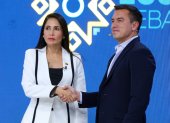 Luisa González y Daniel Noboa lanzaron y recibieron ataques durante el careo presidencial.