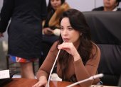 La asambleísta del correísmo y presidenta de la mesa de Fiscalización, Pamela Aguirre.