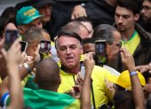 El expresidente de Brasil, Jair Bolsonaro, participó en una manifestación este 6 de abril, en Sao Paulo.