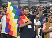 El expresidente de Bolivia, Evo Morales, en un acto proselitista previo a las elecciones presidenciales bolivianas de 2025.
