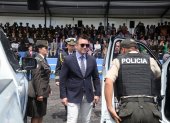 El presidente Daniel Noboa, participó en la ceremonia de incorporación de 1.905 nuevos servidores policiales en Tambillo. El 21 de marzo.