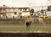 Este es el canal de aguas lluvias de Las Orquídeas, en el norte de Guayaquil, donde se registró el accidente.