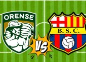 Orense vs Barcelona juegan en el estadio Nueve de Mayo de Machala.