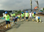 El fin de semana anterior, se colocaron más de 200 m3 de concreto, concluyendo así el hormigonado de toda la estructura principal.