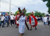Hubo una representación del calvario de Jesús.