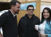 Pablo Iglesias en su visita a Ecuador, en 2023, para apoyar la primera candidatura de Luisa González.