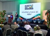 Una de las conferencias que se están dando e la Cumbre bananera 2025, en el Centro de Convenciones de Guayaquil.