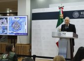 El fiscal general de la república de México, Alejandro Gertz Manero, habla durante una rueda de prensa en la Ciudad de México