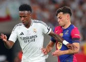 VInícius (i) es una de las cartas de gol de Real Madrid para el duelo ante FC Barcelona