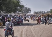 Refugiados sudaneses en Gerbana.