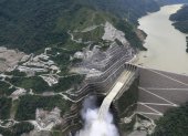 Foto aérea de la hidroeléctrica Hidroituango, ubicada sobre el río Cauca entre los municipios de Ituango y Puerto Valdivia, en el departamento de Antioquia (Colombia).
