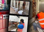 Los baños permanecerán cerrados por la intervención.