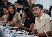 El alcalde Aquiles Álvarez, durante la sesión de Concejo del pasado 16 de mayo, donde se eligió a la nueva vicealcaldesa de Guayaquil.
