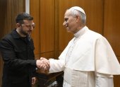 El papa León XIV recibió este domingo 18 de mayo en una audiencia en el Vaticano al presidente de Ucrania, Volodímir Zelenski.